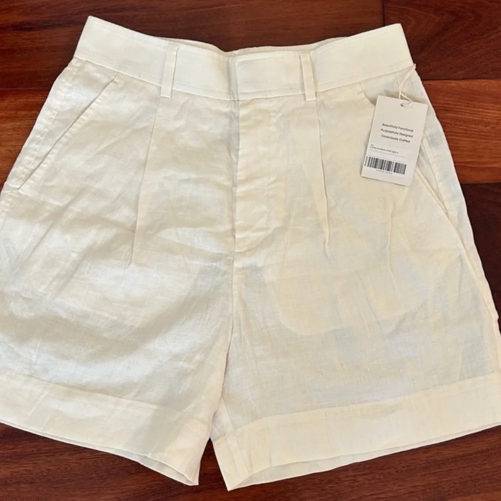 Cream Tailored High-Waist Women's Shorts